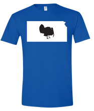 Load image into Gallery viewer, Short Sleeve T-Shirt Kansas Royal Turkey Vibrant Design High Quality Tight Knit Ring Spun Low Maintenance Cotton Printed With The Newest Available Color Transfer Technology