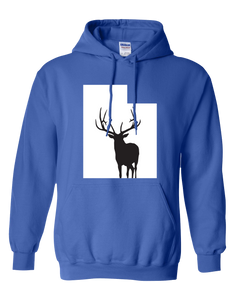 Pullover Hooded Sweatshirt Utah Royal Elk Vibrant Design High Quality Tight Knit Ring Spun Low Maintenance Cotton Printed With The Newest Available Color Transfer Technology