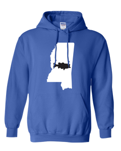 Pullover Hooded Sweatshirt Mississippi Royal Large Mouth Bass Vibrant Design High Quality Tight Knit Ring Spun Low Maintenance Cotton Printed With The Newest Available Color Transfer Technology
