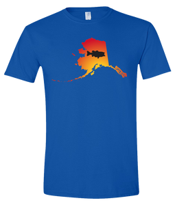 Short Sleeve T-Shirt Alaska Royal Large Mouth Bass Vibrant Design High Quality Tight Knit Ring Spun Low Maintenance Cotton Printed With The Newest Available Color Transfer Technology