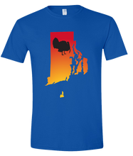 Load image into Gallery viewer, Short Sleeve T-Shirt Rhode Island Royal Turkey Vibrant Design High Quality Tight Knit Ring Spun Low Maintenance Cotton Printed With The Newest Available Color Transfer Technology
