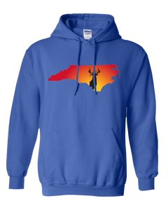 Pullover Hooded Sweatshirt North Carolina Royal Whitetail Deer Vibrant Design High Quality Tight Knit Ring Spun Low Maintenance Cotton Printed With The Newest Available Color Transfer Technology