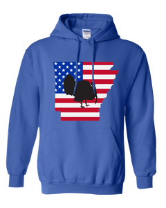 Pullover Hooded Sweatshirt Arkansas Royal Turkey Vibrant Design High Quality Tight Knit Ring Spun Low Maintenance Cotton Printed With The Newest Available Color Transfer Technology
