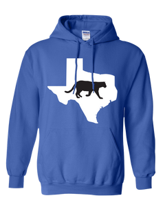 Pullover Hooded Sweatshirt Texas Royal Mountain Lion Vibrant Design High Quality Tight Knit Ring Spun Low Maintenance Cotton Printed With The Newest Available Color Transfer Technology