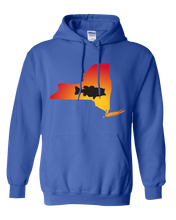 Load image into Gallery viewer, Pullover Hooded Sweatshirt New York Royal Large Mouth Bass Vibrant Design High Quality Tight Knit Ring Spun Low Maintenance Cotton Printed With The Newest Available Color Transfer Technology
