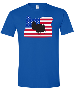 Short Sleeve T-Shirt Oregon Royal Turkey Vibrant Design High Quality Tight Knit Ring Spun Low Maintenance Cotton Printed With The Newest Available Color Transfer Technology