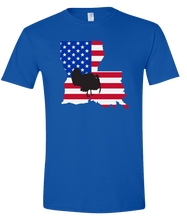 Load image into Gallery viewer, Short Sleeve T-Shirt Louisiana Royal Turkey Vibrant Design High Quality Tight Knit Ring Spun Low Maintenance Cotton Printed With The Newest Available Color Transfer Technology