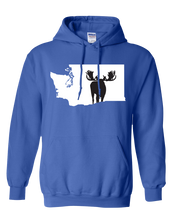 Load image into Gallery viewer, Pullover Hooded Sweatshirt Washington Royal Moose Vibrant Design High Quality Tight Knit Ring Spun Low Maintenance Cotton Printed With The Newest Available Color Transfer Technology