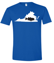 Load image into Gallery viewer, Short Sleeve T-Shirt Virginia Royal Large Mouth Bass Vibrant Design High Quality Tight Knit Ring Spun Low Maintenance Cotton Printed With The Newest Available Color Transfer Technology