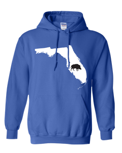 Pullover Hooded Sweatshirt Florida Royal Wild Hog Vibrant Design High Quality Tight Knit Ring Spun Low Maintenance Cotton Printed With The Newest Available Color Transfer Technology