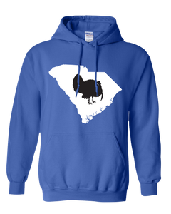 Pullover Hooded Sweatshirt South Carolina Royal Turkey Vibrant Design High Quality Tight Knit Ring Spun Low Maintenance Cotton Printed With The Newest Available Color Transfer Technology