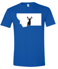 Load image into Gallery viewer, Short Sleeve T-Shirt Montana Royal Whitetail Deer Vibrant Design High Quality Tight Knit Ring Spun Low Maintenance Cotton Printed With The Newest Available Color Transfer Technology