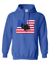 Load image into Gallery viewer, Pullover Hooded Sweatshirt Oregon Royal Turkey Vibrant Design High Quality Tight Knit Ring Spun Low Maintenance Cotton Printed With The Newest Available Color Transfer Technology