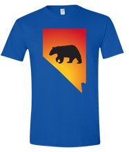 Load image into Gallery viewer, Short Sleeve T-Shirt Nevada Royal Black Bear Vibrant Design High Quality Tight Knit Ring Spun Low Maintenance Cotton Printed With The Newest Available Color Transfer Technology