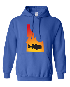 Pullover Hooded Sweatshirt Idaho Royal Large Mouth Bass Vibrant Design High Quality Tight Knit Ring Spun Low Maintenance Cotton Printed With The Newest Available Color Transfer Technology
