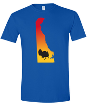 Load image into Gallery viewer, Short Sleeve T-Shirt Delaware Royal Turkey Vibrant Design High Quality Tight Knit Ring Spun Low Maintenance Cotton Printed With The Newest Available Color Transfer Technology