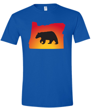 Load image into Gallery viewer, Short Sleeve T-Shirt Oregon Royal Black Bear Vibrant Design High Quality Tight Knit Ring Spun Low Maintenance Cotton Printed With The Newest Available Color Transfer Technology