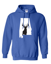 Load image into Gallery viewer, Pullover Hooded Sweatshirt Alabama Royal Whitetail Deer Vibrant Design High Quality Tight Knit Ring Spun Low Maintenance Cotton Printed With The Newest Available Color Transfer Technology