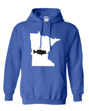 Load image into Gallery viewer, Pullover Hooded Sweatshirt Minnesota Royal Large Mouth Bass Vibrant Design High Quality Tight Knit Ring Spun Low Maintenance Cotton Printed With The Newest Available Color Transfer Technology