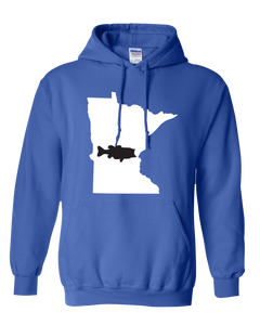 Pullover Hooded Sweatshirt Minnesota Royal Large Mouth Bass Vibrant Design High Quality Tight Knit Ring Spun Low Maintenance Cotton Printed With The Newest Available Color Transfer Technology