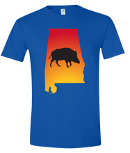 Load image into Gallery viewer, Short Sleeve T-Shirt Alabama Royal Wild Hog Vibrant Design High Quality Tight Knit Ring Spun Low Maintenance Cotton Printed With The Newest Available Color Transfer Technology