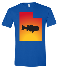 Load image into Gallery viewer, Short Sleeve T-Shirt Utah Royal Large Mouth Bass Vibrant Design High Quality Tight Knit Ring Spun Low Maintenance Cotton Printed With The Newest Available Color Transfer Technology