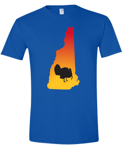 Short Sleeve T-Shirt New Hampshire Royal Turkey Vibrant Design High Quality Tight Knit Ring Spun Low Maintenance Cotton Printed With The Newest Available Color Transfer Technology