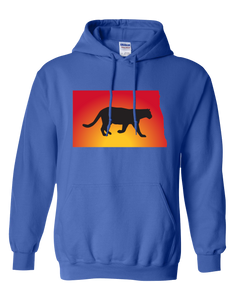 Pullover Hooded Sweatshirt North Dakota Royal Mountain Lion Vibrant Design High Quality Tight Knit Ring Spun Low Maintenance Cotton Printed With The Newest Available Color Transfer Technology