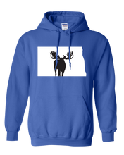 Load image into Gallery viewer, Pullover Hooded Sweatshirt North Dakota Royal Moose Vibrant Design High Quality Tight Knit Ring Spun Low Maintenance Cotton Printed With The Newest Available Color Transfer Technology