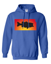 Load image into Gallery viewer, Pullover Hooded Sweatshirt Kansas Royal Large Mouth Bass Vibrant Design High Quality Tight Knit Ring Spun Low Maintenance Cotton Printed With The Newest Available Color Transfer Technology