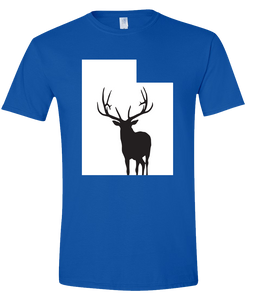 Short Sleeve T-Shirt Utah Royal Elk Vibrant Design High Quality Tight Knit Ring Spun Low Maintenance Cotton Printed With The Newest Available Color Transfer Technology