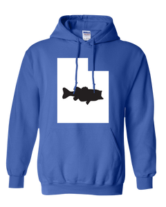 Pullover Hooded Sweatshirt Utah Royal Large Mouth Bass Vibrant Design High Quality Tight Knit Ring Spun Low Maintenance Cotton Printed With The Newest Available Color Transfer Technology