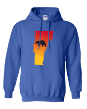 Load image into Gallery viewer, Pullover Hooded Sweatshirt Vermont Royal Black Bear Vibrant Design High Quality Tight Knit Ring Spun Low Maintenance Cotton Printed With The Newest Available Color Transfer Technology