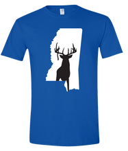Load image into Gallery viewer, Short Sleeve T-Shirt Mississippi Royal Whitetail Deer Vibrant Design High Quality Tight Knit Ring Spun Low Maintenance Cotton Printed With The Newest Available Color Transfer Technology