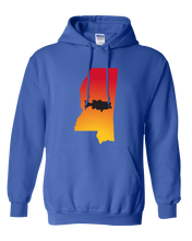 Load image into Gallery viewer, Pullover Hooded Sweatshirt Mississippi Royal Large Mouth Bass Vibrant Design High Quality Tight Knit Ring Spun Low Maintenance Cotton Printed With The Newest Available Color Transfer Technology