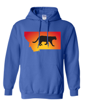 Load image into Gallery viewer, Pullover Hooded Sweatshirt Montana Royal Mountain Lion Vibrant Design High Quality Tight Knit Ring Spun Low Maintenance Cotton Printed With The Newest Available Color Transfer Technology