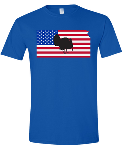 Short Sleeve T-Shirt Kansas Royal Turkey Vibrant Design High Quality Tight Knit Ring Spun Low Maintenance Cotton Printed With The Newest Available Color Transfer Technology
