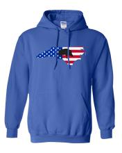 Load image into Gallery viewer, Pullover Hooded Sweatshirt North Carolina Royal Wild Hog Vibrant Design High Quality Tight Knit Ring Spun Low Maintenance Cotton Printed With The Newest Available Color Transfer Technology
