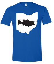 Load image into Gallery viewer, Short Sleeve T-Shirt Ohio Royal Large Mouth Bass Vibrant Design High Quality Tight Knit Ring Spun Low Maintenance Cotton Printed With The Newest Available Color Transfer Technology