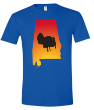 Load image into Gallery viewer, Short Sleeve T-Shirt Alabama Royal Turkey Vibrant Design High Quality Tight Knit Ring Spun Low Maintenance Cotton Printed With The Newest Available Color Transfer Technology