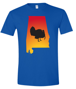 Short Sleeve T-Shirt Alabama Royal Turkey Vibrant Design High Quality Tight Knit Ring Spun Low Maintenance Cotton Printed With The Newest Available Color Transfer Technology