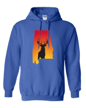 Load image into Gallery viewer, Pullover Hooded Sweatshirt Alabama Royal Whitetail Deer Vibrant Design High Quality Tight Knit Ring Spun Low Maintenance Cotton Printed With The Newest Available Color Transfer Technology