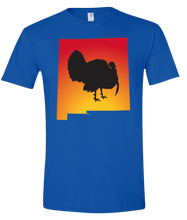 Load image into Gallery viewer, Short Sleeve T-Shirt New Mexico Royal Turkey Vibrant Design High Quality Tight Knit Ring Spun Low Maintenance Cotton Printed With The Newest Available Color Transfer Technology
