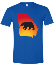 Load image into Gallery viewer, Short Sleeve T-Shirt Georgia Royal Black Bear Vibrant Design High Quality Tight Knit Ring Spun Low Maintenance Cotton Printed With The Newest Available Color Transfer Technology