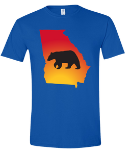 Short Sleeve T-Shirt Georgia Royal Black Bear Vibrant Design High Quality Tight Knit Ring Spun Low Maintenance Cotton Printed With The Newest Available Color Transfer Technology