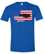 Load image into Gallery viewer, Short Sleeve T-Shirt Washington Royal Large Mouth Bass Vibrant Design High Quality Tight Knit Ring Spun Low Maintenance Cotton Printed With The Newest Available Color Transfer Technology