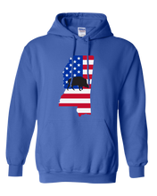 Load image into Gallery viewer, Pullover Hooded Sweatshirt Mississippi Royal Wild Hog Vibrant Design High Quality Tight Knit Ring Spun Low Maintenance Cotton Printed With The Newest Available Color Transfer Technology