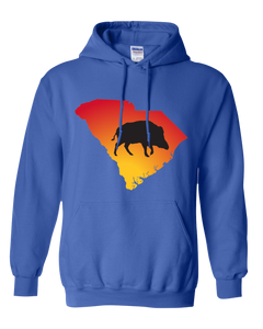 Pullover Hooded Sweatshirt South Carolina Royal Wild Hog Vibrant Design High Quality Tight Knit Ring Spun Low Maintenance Cotton Printed With The Newest Available Color Transfer Technology