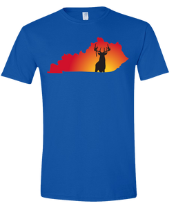 Short Sleeve T-Shirt Kentucky Royal Whitetail Deer Vibrant Design High Quality Tight Knit Ring Spun Low Maintenance Cotton Printed With The Newest Available Color Transfer Technology