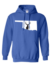 Load image into Gallery viewer, Pullover Hooded Sweatshirt Oklahoma Royal Mule Deer Vibrant Design High Quality Tight Knit Ring Spun Low Maintenance Cotton Printed With The Newest Available Color Transfer Technology